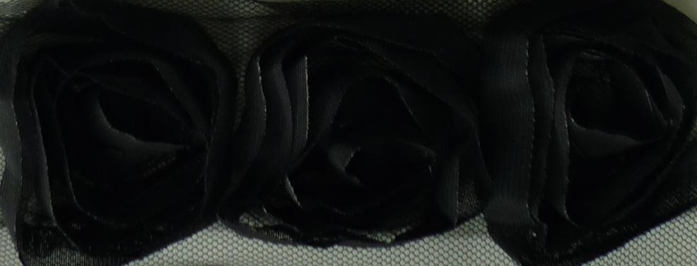 Flowerribbon type 4/40mm (7.5 yard), Black